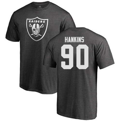 Men Oakland Raiders Ash Johnathan Hankins One Color NFL Football #90 T Shirt